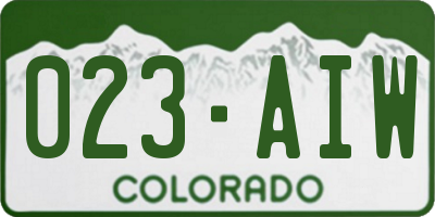 CO license plate 023AIW
