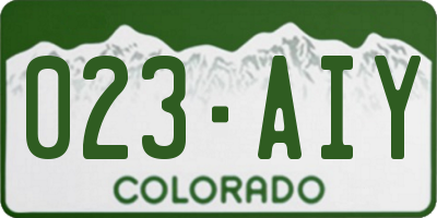 CO license plate 023AIY