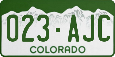 CO license plate 023AJC