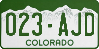 CO license plate 023AJD