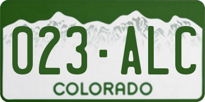 CO license plate 023ALC