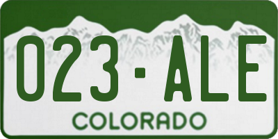 CO license plate 023ALE