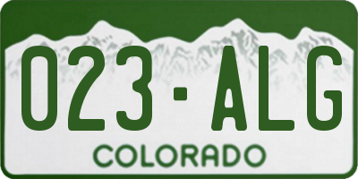 CO license plate 023ALG