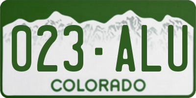 CO license plate 023ALU