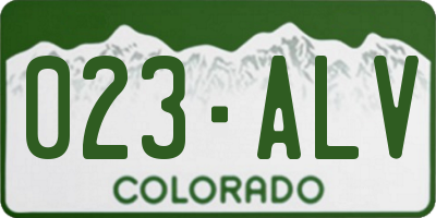 CO license plate 023ALV