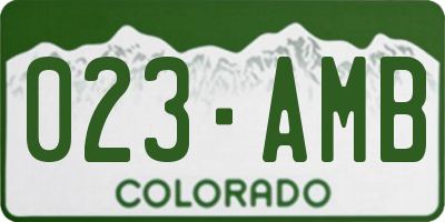 CO license plate 023AMB