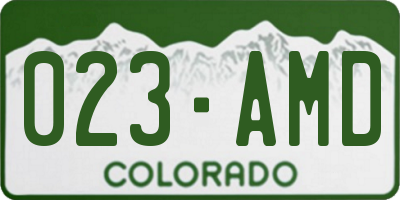 CO license plate 023AMD