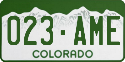 CO license plate 023AME