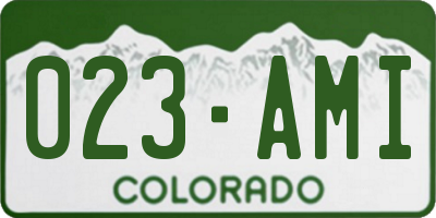 CO license plate 023AMI