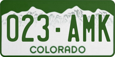 CO license plate 023AMK