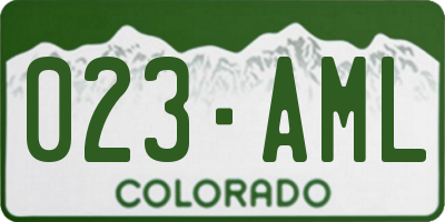 CO license plate 023AML