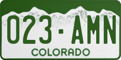 CO license plate 023AMN