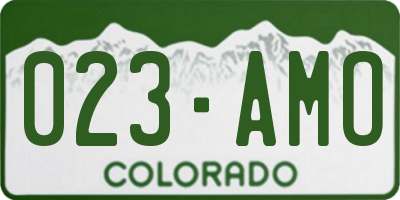 CO license plate 023AMO
