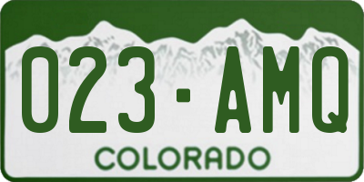 CO license plate 023AMQ