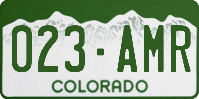 CO license plate 023AMR