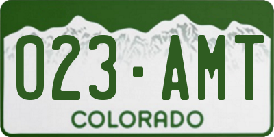 CO license plate 023AMT
