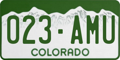 CO license plate 023AMU
