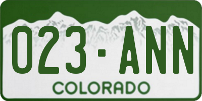 CO license plate 023ANN