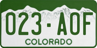 CO license plate 023AOF