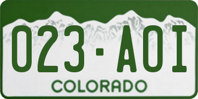 CO license plate 023AOI