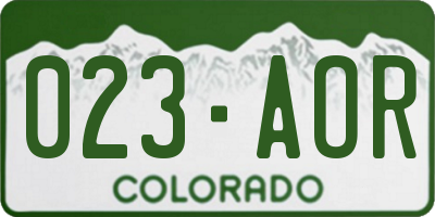 CO license plate 023AOR