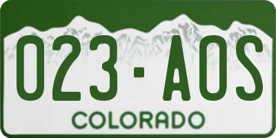 CO license plate 023AOS