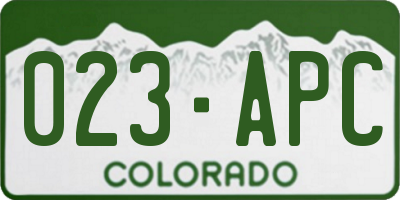 CO license plate 023APC