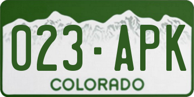CO license plate 023APK