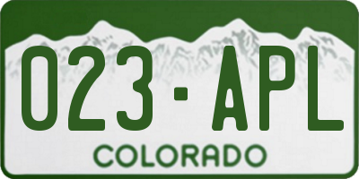 CO license plate 023APL