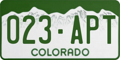 CO license plate 023APT
