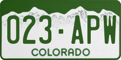 CO license plate 023APW