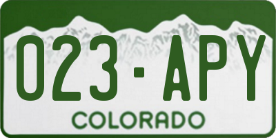 CO license plate 023APY