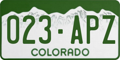 CO license plate 023APZ