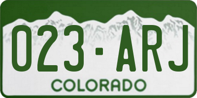 CO license plate 023ARJ