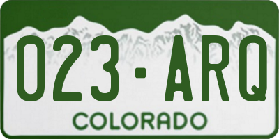 CO license plate 023ARQ