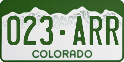 CO license plate 023ARR