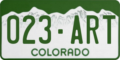 CO license plate 023ART
