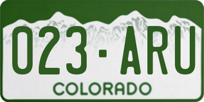 CO license plate 023ARU
