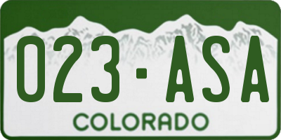 CO license plate 023ASA