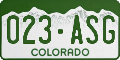 CO license plate 023ASG