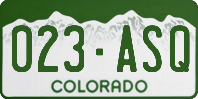 CO license plate 023ASQ