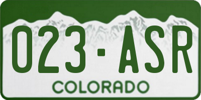 CO license plate 023ASR
