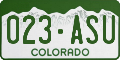 CO license plate 023ASU