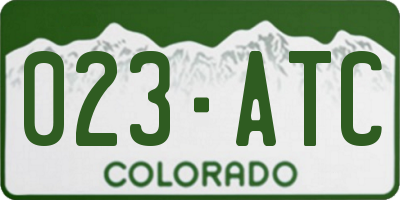 CO license plate 023ATC
