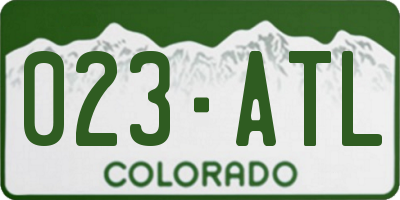 CO license plate 023ATL