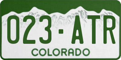 CO license plate 023ATR