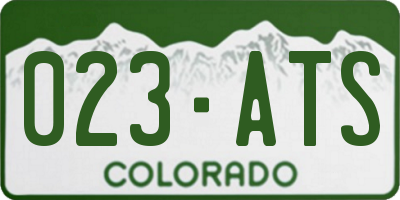 CO license plate 023ATS