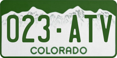 CO license plate 023ATV