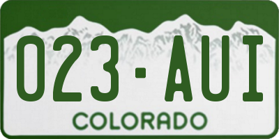 CO license plate 023AUI