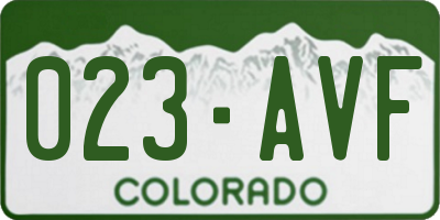 CO license plate 023AVF